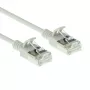 ACT pelēks 0,25 m LSZH U/FTP CAT6A datacentra plānais lēciena kabelis ar RJ45 savienotājiem