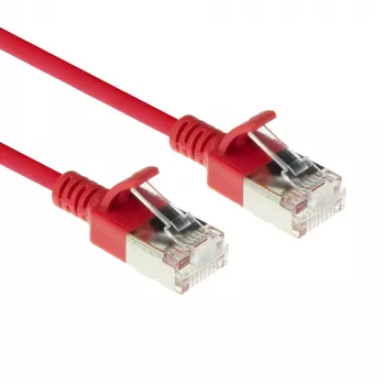ACT sarkans 3 metru LSZH U/FTP CAT6A datacentra tievais plākstera kabelis ar aizsargvāciņiem un RJ45 savienotājiem