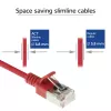 ACT sarkans 3 metru LSZH U/FTP CAT6A datacentra tievais plākstera kabelis ar aizsargvāciņiem un RJ45 savienotājiem
