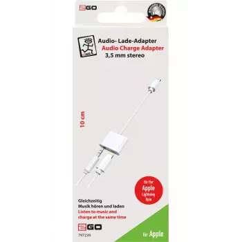 Lightning kabelis 2GO 797239 0,1m balts Lightning-Lightning + 3,5mm