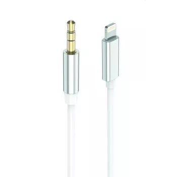 Audio kabelis 2GO 797218 1m 3.5mm Lightning Balts