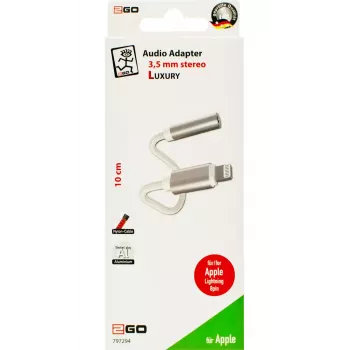 Audio kabelis 2GO 797294 3.5mm Sievišķais uz Lightning Vīrišķais 0.1m Balts