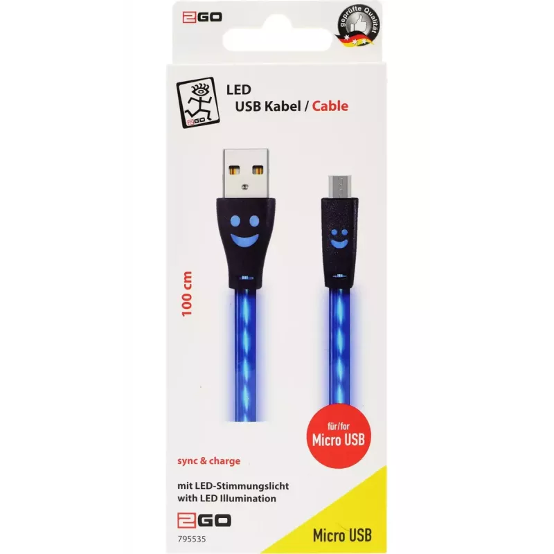 USB kabelis 2GO 795535 1 m USB B Micro-USB B Zils
