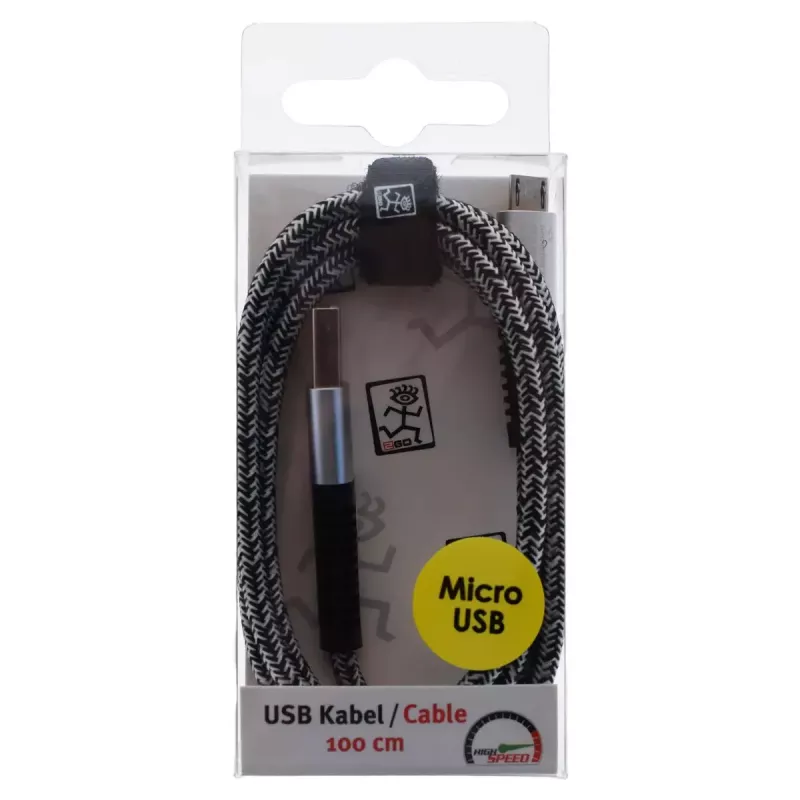 USB kabelis 2GO 795951 1 m USB B uz Micro-USB B Sudrabs