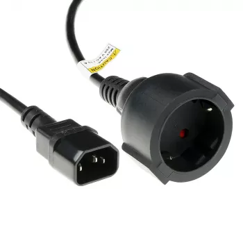 ACT AK5219 strāvas kabelis C14 - F tipa ligzda 0.6 m melns