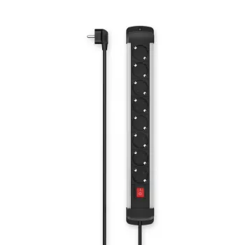 Hama 00223105 pagarinātājs 1,5 m 8 kontaktligzdas Iekštelpām Melns, Pelēks
