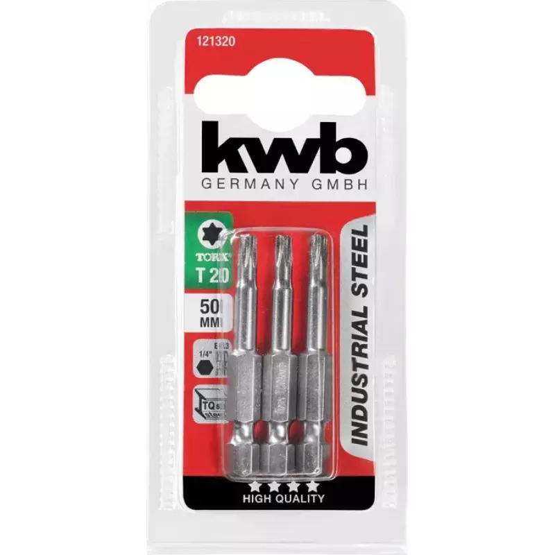 kwb INDUSTRIAL STEEL BITS 50 mm Torx T15 3 gab.
