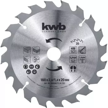 Ripzāģa asmens KWB 584359 16 cm laminātam, MDF, plastmasai