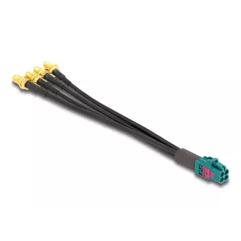DeLOCK 90143 Koaksiālais kabelis 0.2 m Mini FAKRA Z 4 x SMA Melns