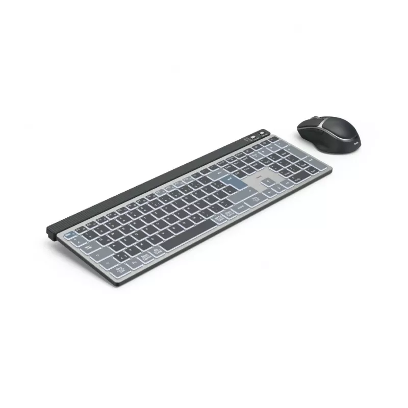 Hama WKM-750 bezvadu tastatūra un pele Home/Office Bluetooth QWERTZ pelēka, melna, zila