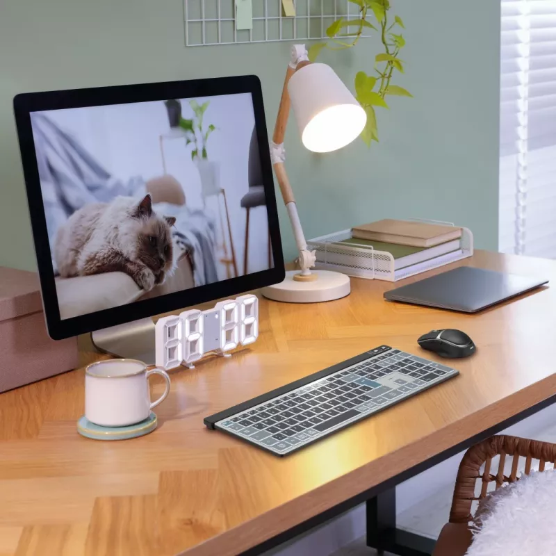 Hama WKM-750 bezvadu tastatūra un pele Home/Office Bluetooth QWERTZ pelēka, melna, zila