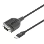 Manhattan USB-C uz Serial Converter kabelis, 1m, Vīrietis uz Vīrieti, Serial/RS232/COM/DB9, Prolific PL2303GT Mikroshēma, Melns kabelis, Trīs Gadu Garantija