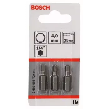 Uzgriežņu uzgalis Bosch 2 607 001 724 4 mm Security hex 3 gab.