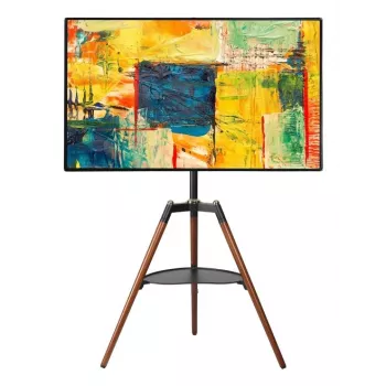 Techly ICA-TR58 TV statīvs/grīdas stiprinājums 165.1 cm (65 collas) Melns, Koks