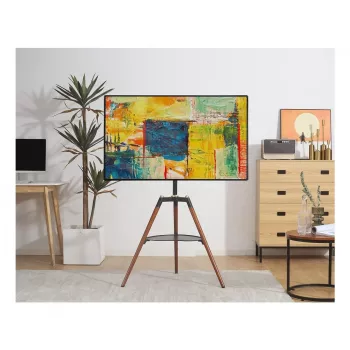 Techly ICA-TR58 TV statīvs/grīdas stiprinājums 165.1 cm (65 collas) Melns, Koks