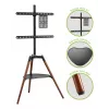 Techly ICA-TR58 TV statīvs/grīdas stiprinājums 165.1 cm (65 collas) Melns, Koks
