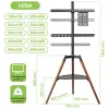 Techly ICA-TR58 TV statīvs/grīdas stiprinājums 165.1 cm (65 collas) Melns, Koks