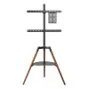 Techly ICA-TR58 TV statīvs/grīdas stiprinājums 165.1 cm (65 collas) Melns, Koks