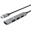Techly IUSB32-HUB4A-3U2SLS USB centrmezgls / dokstacija, vadu, USB 3.2 Gen 1 Type-A, pelēks