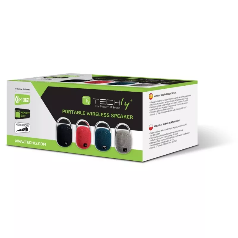 Techly ICASBL321BK pārnēsājams mono skaļrunis, melns, 5 W