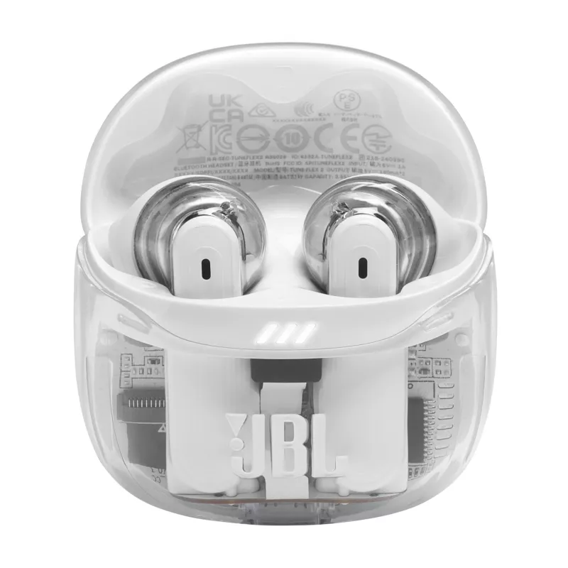 Austiņas JBL Tune Flex 2 Ghost Edition — True Wireless (TWS) iekšauss, Bluetooth, 20–20000 Hz, Balta
