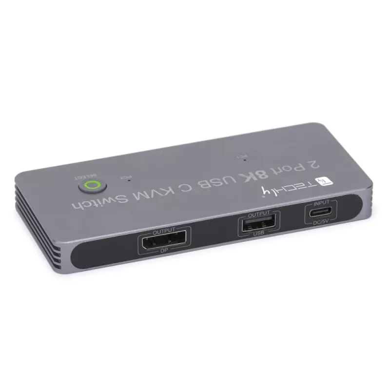 Techly IDATA KVM-DPC8K KVM slēdzis, pelēks