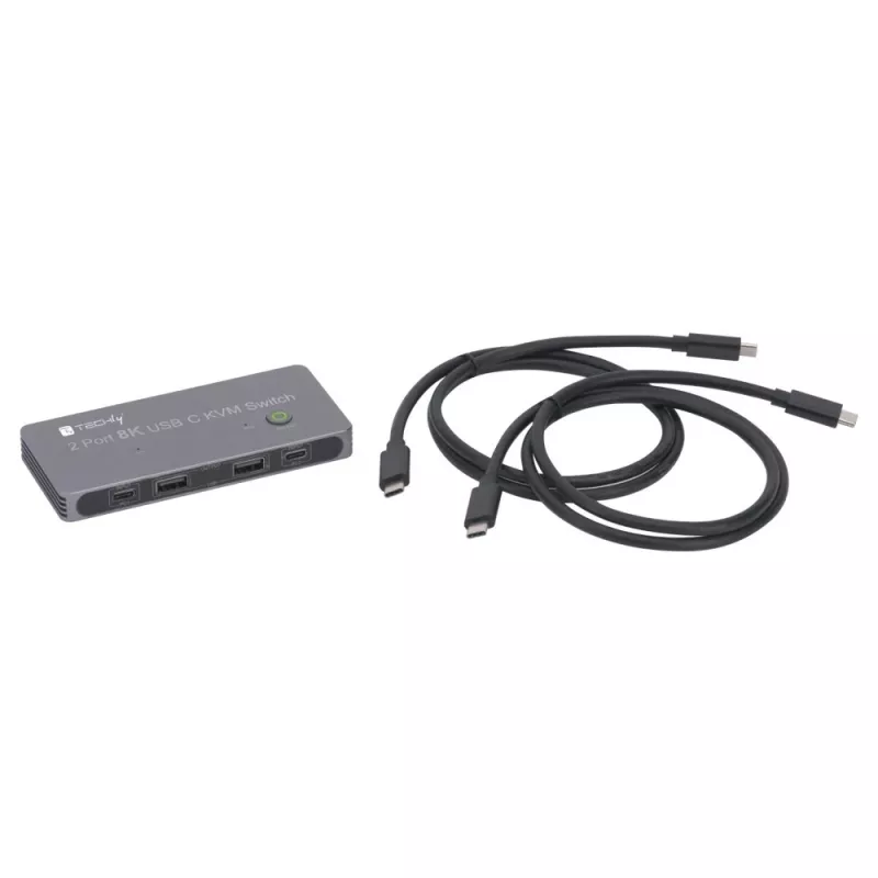 Techly IDATA KVM-DPC8K KVM slēdzis, pelēks