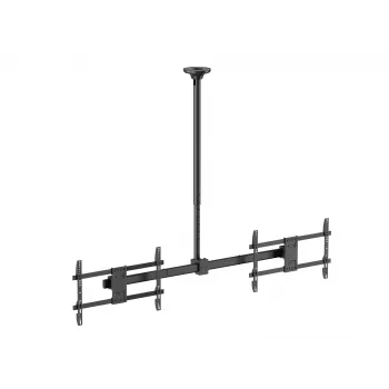 Griestu stiprinājums diviem ekrāniem EQUIP 32 inch–60 inch (VESA 200×200–600×400, max 80 kg, pagrieziens ±180°), melns