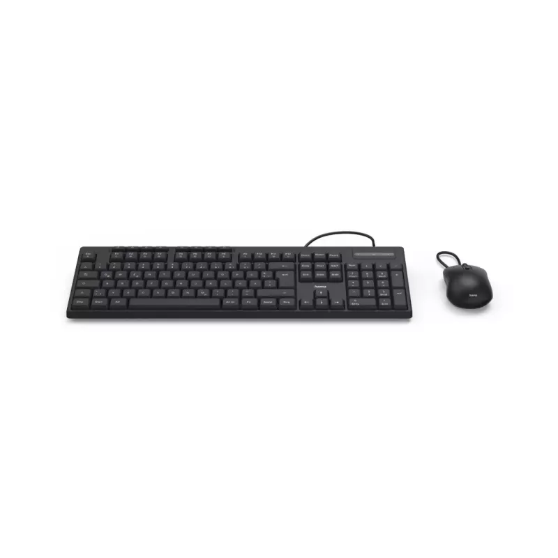 Hama CKM-200 tastatūra ar peli, mājām/birojam, USB, QWERTZ, vācu izkārtojums, melna