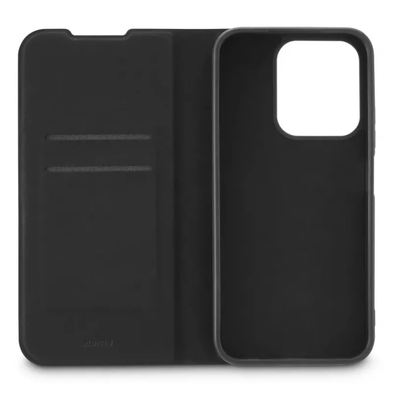Folio maciņš HAMA Daily Protect Xiaomi Redmi 15C — 17,5 cm (6,9 inch), melns, 2 kabatiņas kartēm, galda statīvs