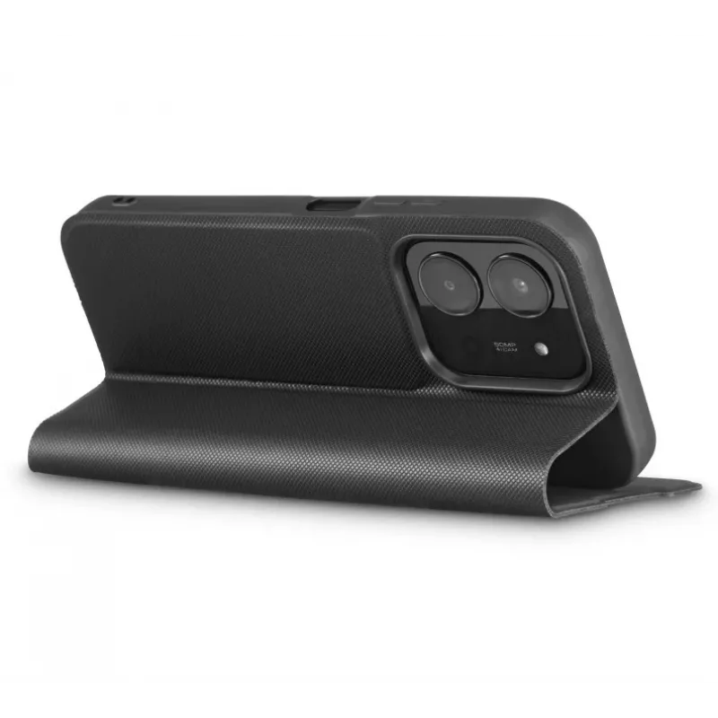 Folio maciņš HAMA Daily Protect Xiaomi Redmi 15C — 17,5 cm (6,9 inch), melns, 2 kabatiņas kartēm, galda statīvs