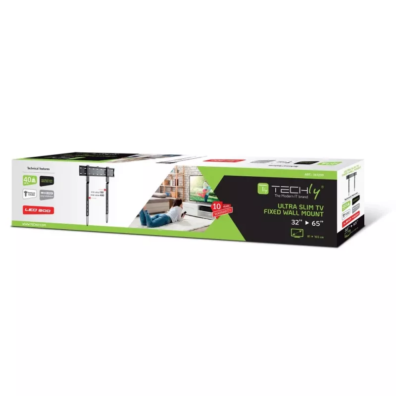 Techly ICA-PLB 734F TV stiprinājums 165.1 cm (65 collas) Melns