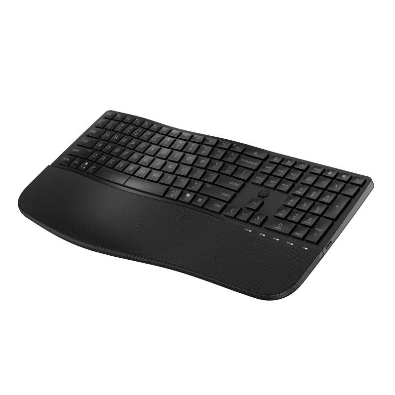 HP STORE 3PL pilna izmēra (100%) bezvadu tastatūra, RF Wireless + Bluetooth, melna, membrānas taustiņi, plaukstas balsts