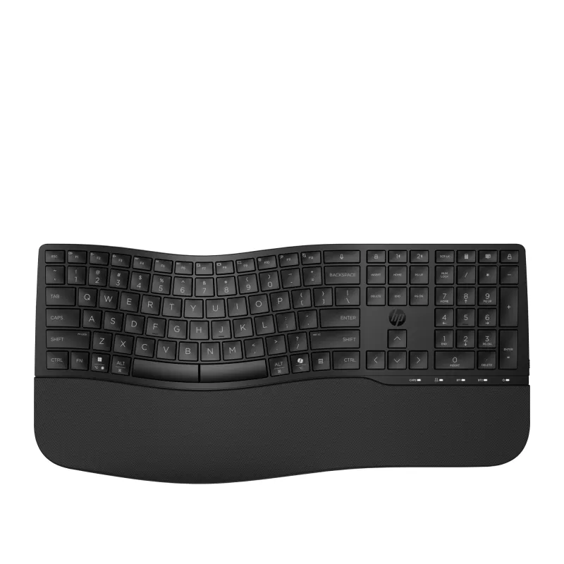 HP STORE 3PL pilna izmēra (100%) bezvadu tastatūra, RF Wireless + Bluetooth, melna, membrānas taustiņi, plaukstas balsts