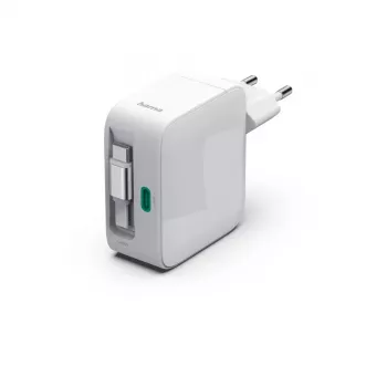 Hama 00201957 universāls sienas lādētājs balts 2×USB-C ātra uzlāde 0.7 m