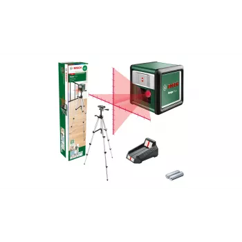 Lāzera līmenis Bosch Quigo Plus Uni 0603663602 — kompakts krustlīniju līmenis ar statīvu