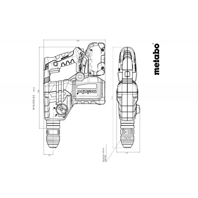 Metabo KH 18 LTX BL 28 Q 1000 RPM SDS Plus āmururbis