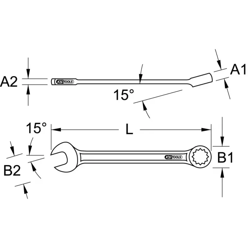 Kombinētā uzgriežņu atslēga KS Tools 517.0610, 10 mm, hroma-vanādija, 140 mm garums