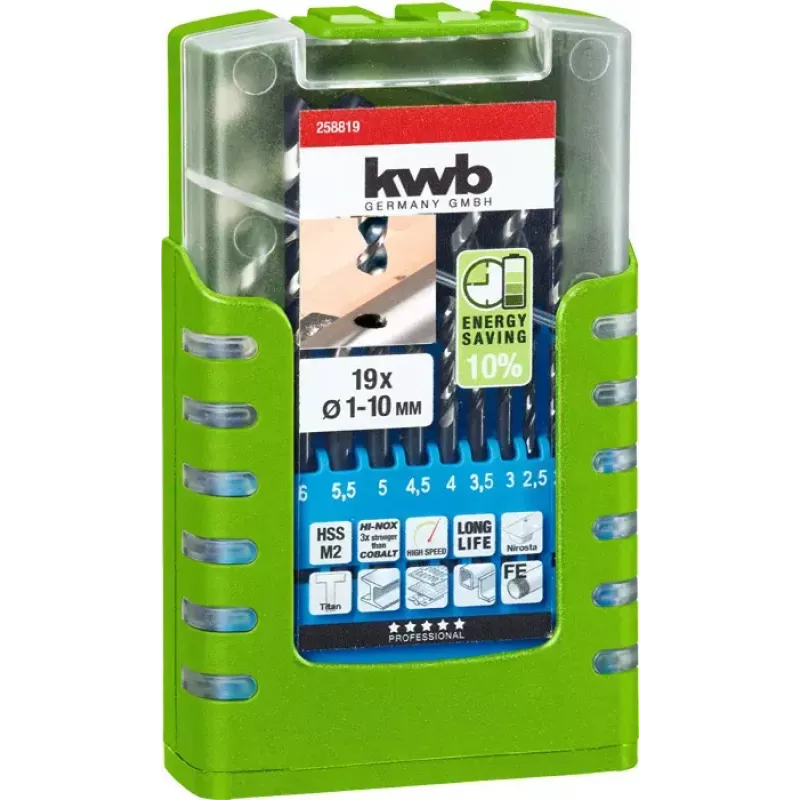 Urbju komplekts KWB 258819 19 gab., labā griešanās