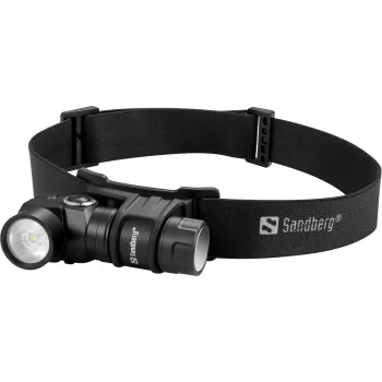 Sandberg Headlamp 500 Duo galvaslampa, melna, alumīnijs, IP44, LED, 25 lm