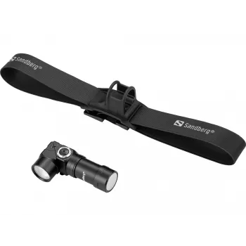 Sandberg Headlamp 500 Duo galvaslampa, melna, alumīnijs, IP44, LED, 25 lm