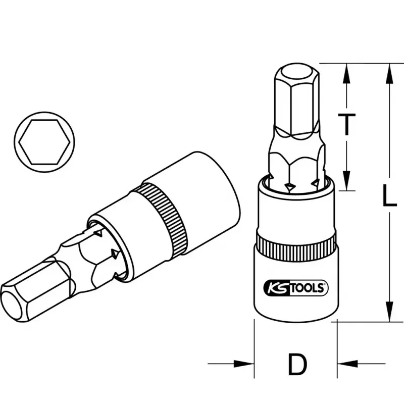 Uzgriežņu atslēgas komplekts KS Tools 911.1438 1/4 collu piedziņa 1 galva 15g