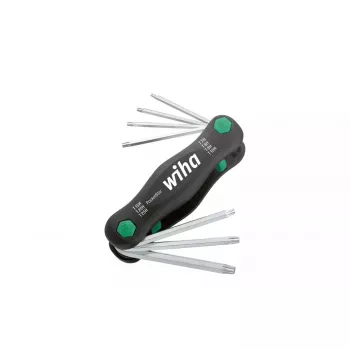 Salokāma Torx atslēgu komplekts Wiha 25128 — 7 gab. (T7–T25), melns/zaļš, 104 g