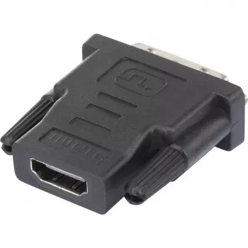 Renkforce 1404076 HDMI uz DVI adapteris, HDMI ligzda – DVI-D spraudnis 24+1 kontakti, melns