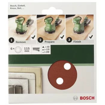 Bosch 2609256A26 Slīpēšanas paliktņu komplekts, 5 gab.