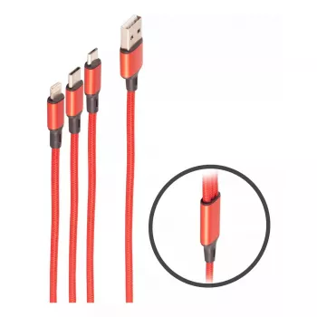 USB kabelis ShiverPeaks BS14-50070 1.2 m USB A USB C Micro-USB B Melns