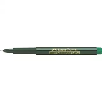 Tūsklīnis Faber-Castell 151163 — zaļa tinte, melns korpuss, apaļš, 1 gab.