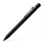 Pildspalva Faber-Castell 243999 — izvelkama, zila tinte, vidējs smaile, melns korpuss, 1 gab.