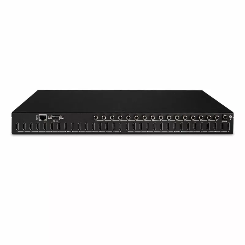Lindy 16x16 HDMI 4K60 Matrica, HDMI, HDMI, 3.5 mm, 3840 x 2160 pikseļi, Melna, Metāls