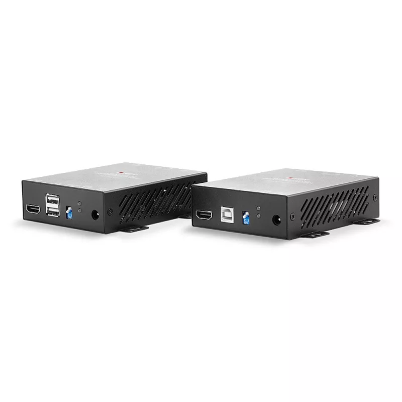 Lindy 300m Šķiedras optikas HDMI 4K60 un USB KVM pagarinātājs, raidītājs un uztvērējs
